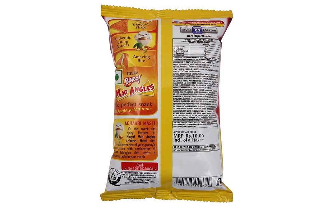 Bingo Mad Angles Achaari Masti   Pack  45 grams
